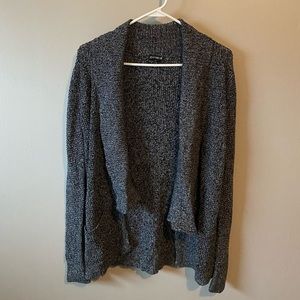 Express Sweater Soft Open Front Black/Gray Sz M